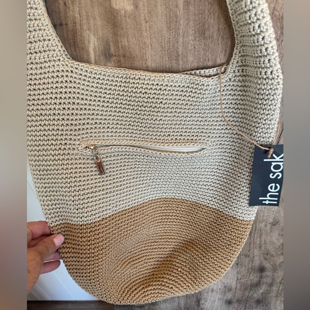 THE SAK HANDBAG Original Gen Hobo beige Color Bag Crocheted Shoulder Purse NWT - Picture 6 of 12